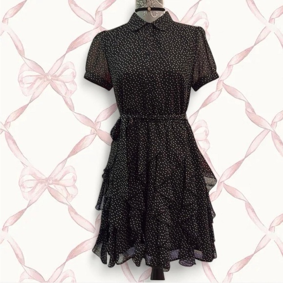 LC Lauren Conrad Dresses & Skirts - LC Lauren Conrad Black and White polka dot button up Dress